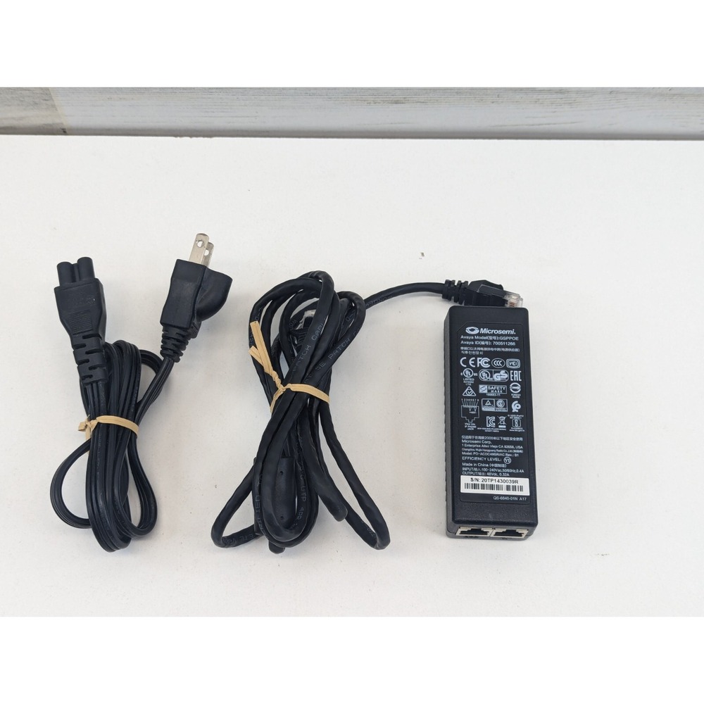 Microsemi Avaya GSPPOE PoE Injector 700511266 PD-ACDC48GR/AC 48V 0.32A Black